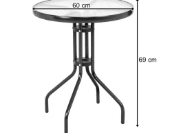 Stolik kawowy Songmics stół ogrodowy balkonowy okrągły 60cm