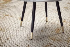 Stolik Kawowy 60x60 Marmur Okrągły Metalowy Stolik Salon Sofa