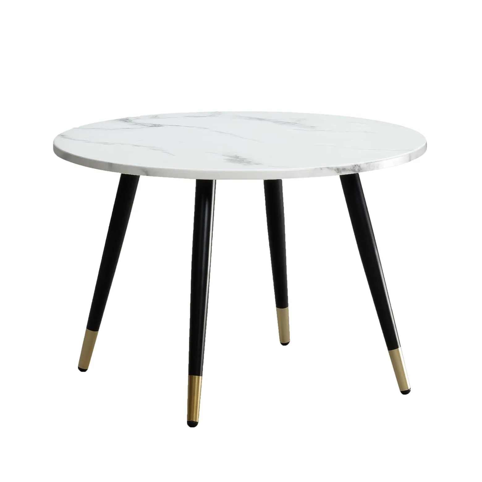 Stolik Kawowy 60x60 Marmur Okrągły Metalowy Stolik Salon Sofa