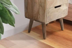 Stolik Nocny Mango Drewno Lite 63 cm Szafka Nocna z 3 Szufladami