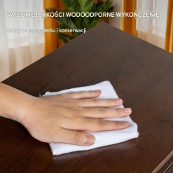Stolik nocny wąski z szufladą USB i gniazdkami do sypialni brązowy