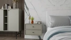 Stolik nocny z szufladami do sypialni Sakai 4 2S T801 Eukaliptus