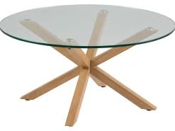 Stolik okrągły Heaven 82 cm szkło dymione