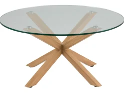 Stolik okrągły Heaven 82 cm szkło dymione