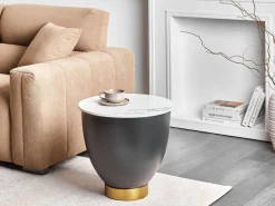 Stolik pomocniczy ceramiczny blat biały