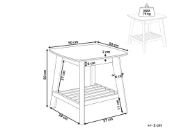 Stolik pomocniczy kwadratowy jasne drewno MDF