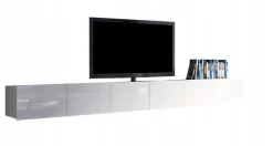 Stolik RTV Biały Połysk 300cm Wiszący Lub Stojący
