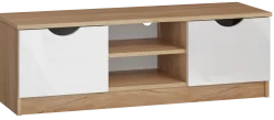Stolik Rtv do salonu 120 2D dąb craft biały funkcjonalny i solidny