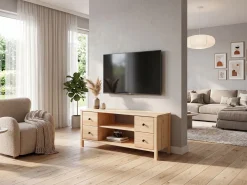 Stolik RTV 118 drewniany PRESTIGE, kolor sosnowy