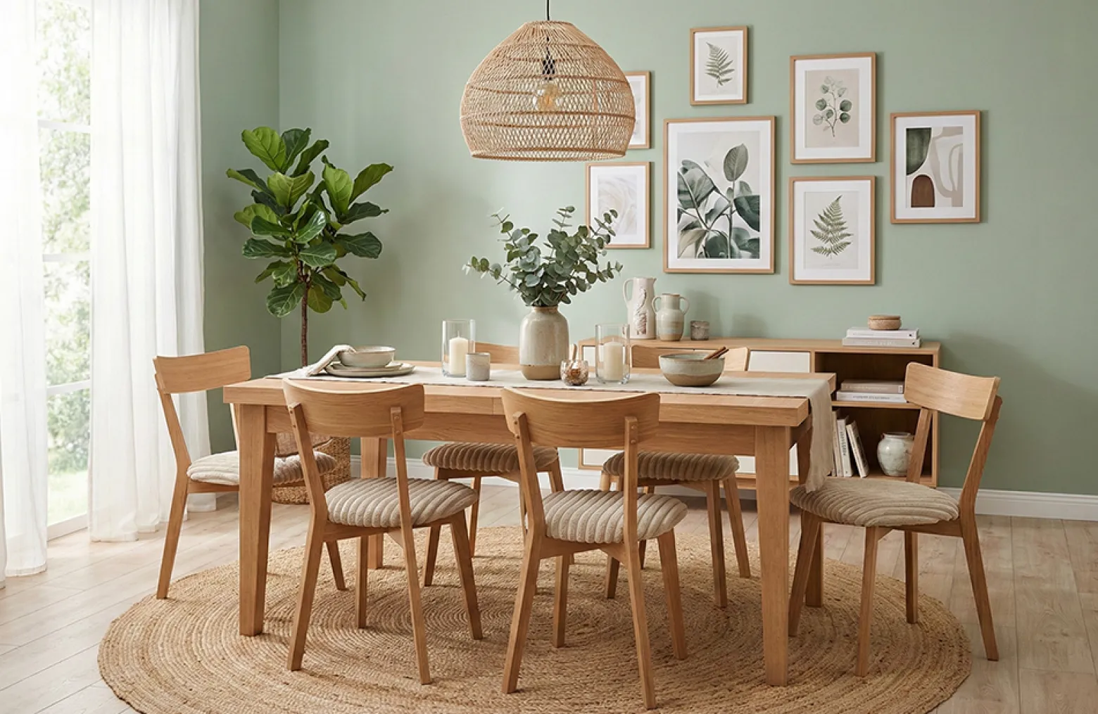 Stół Prostokątny Fornirowany 90x180+2x40 + 6Krzeseł Agata