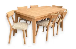 Stół Prostokątny Fornirowany 90x180+2x40 + 6Krzeseł Agata