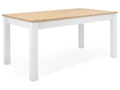 Stół prostokątny rozkładany Bergen 160/215x75 biały/dąb artisan