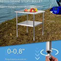 Stół roboczy blat gastronomiczny nierdzewny – 76,2 x 76,2 cm