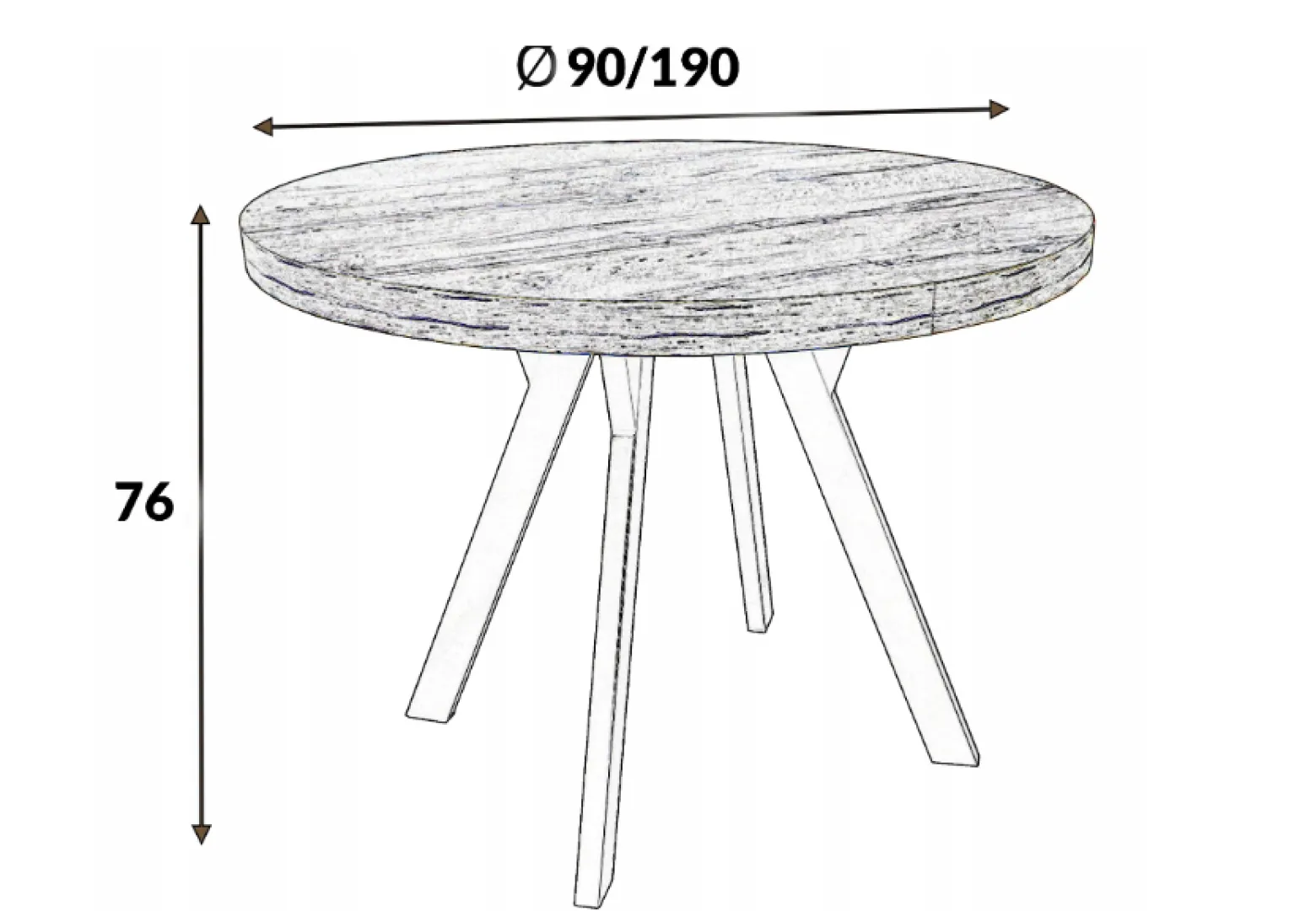 Stół RO-7 90/190cm Kaszmir | Maskownica| + 4 Krzesła Tapicerowane Zoja