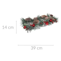 Stroik świąteczny z miejscem na 4 świeczki, 39 x 14 cm