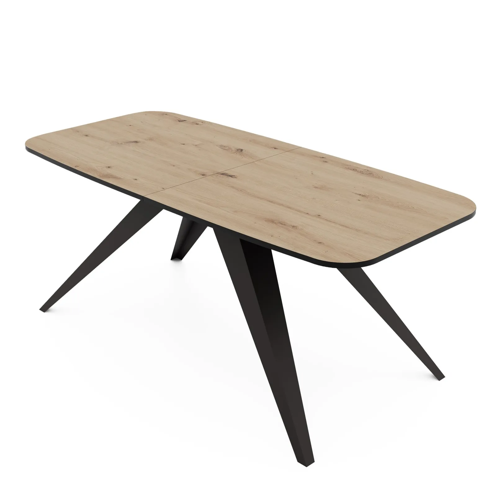 Stół rozkładany FENTO 160/198 cm - dąb artisan/czarne nogi