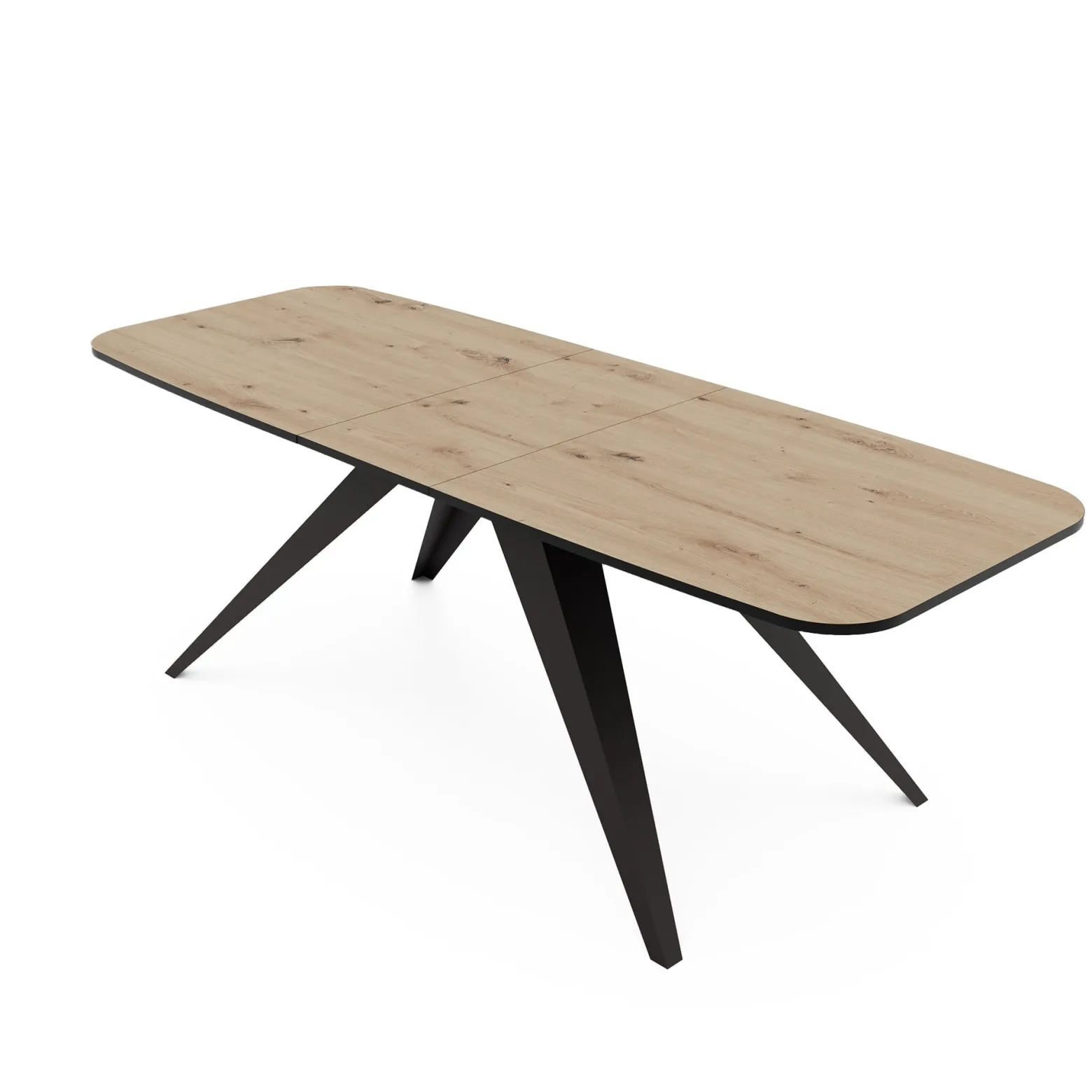 Stół rozkładany FENTO 160/198 cm - dąb artisan/czarne nogi