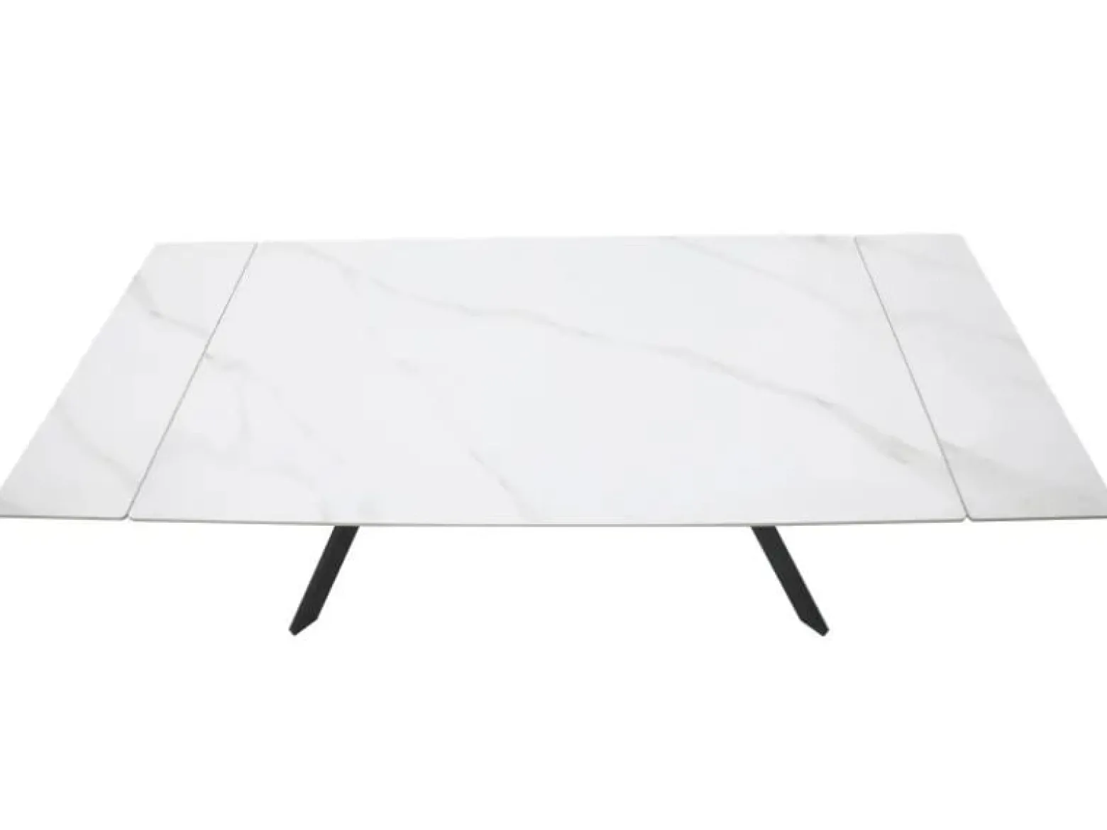 Stół rozkładany IMPERIA 180(240)x90 cm biały marmur/ czarny