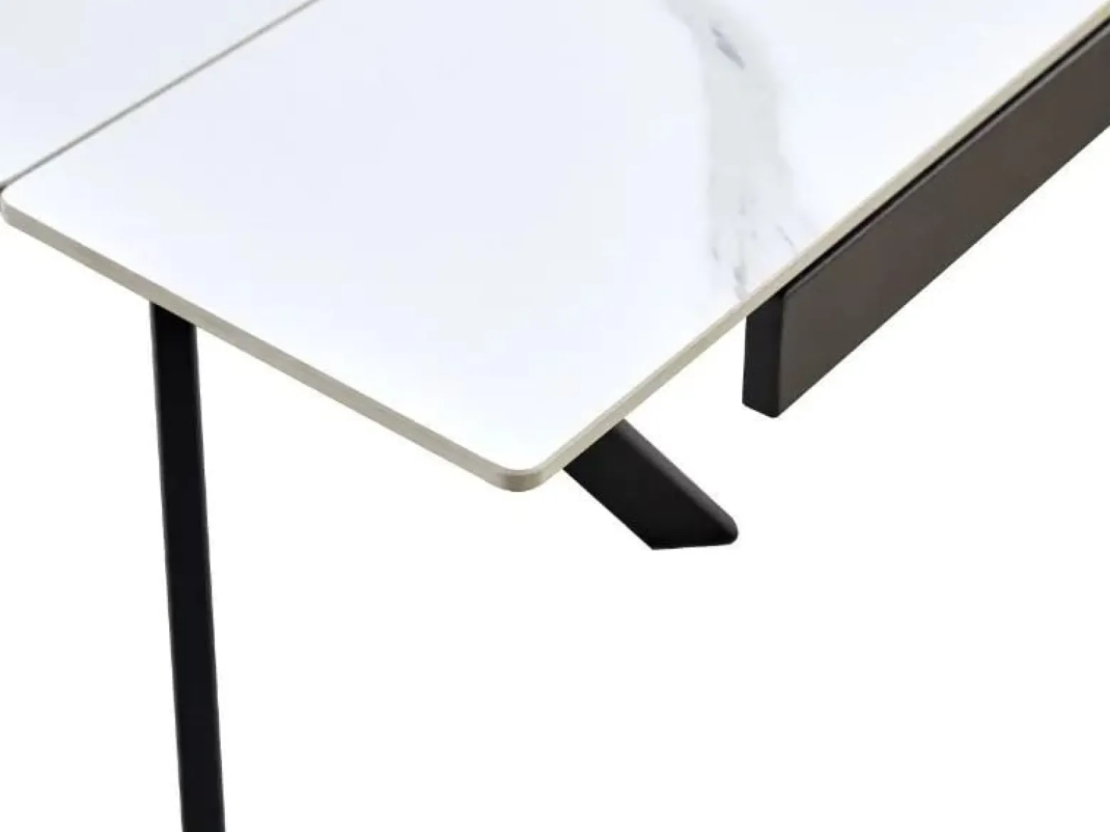 Stół rozkładany IMPERIA 180(240)x90 cm biały marmur/ czarny