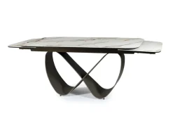 Stół rozkładany INFINITY CERAMIC 160(240)x95 biały/brązowy
