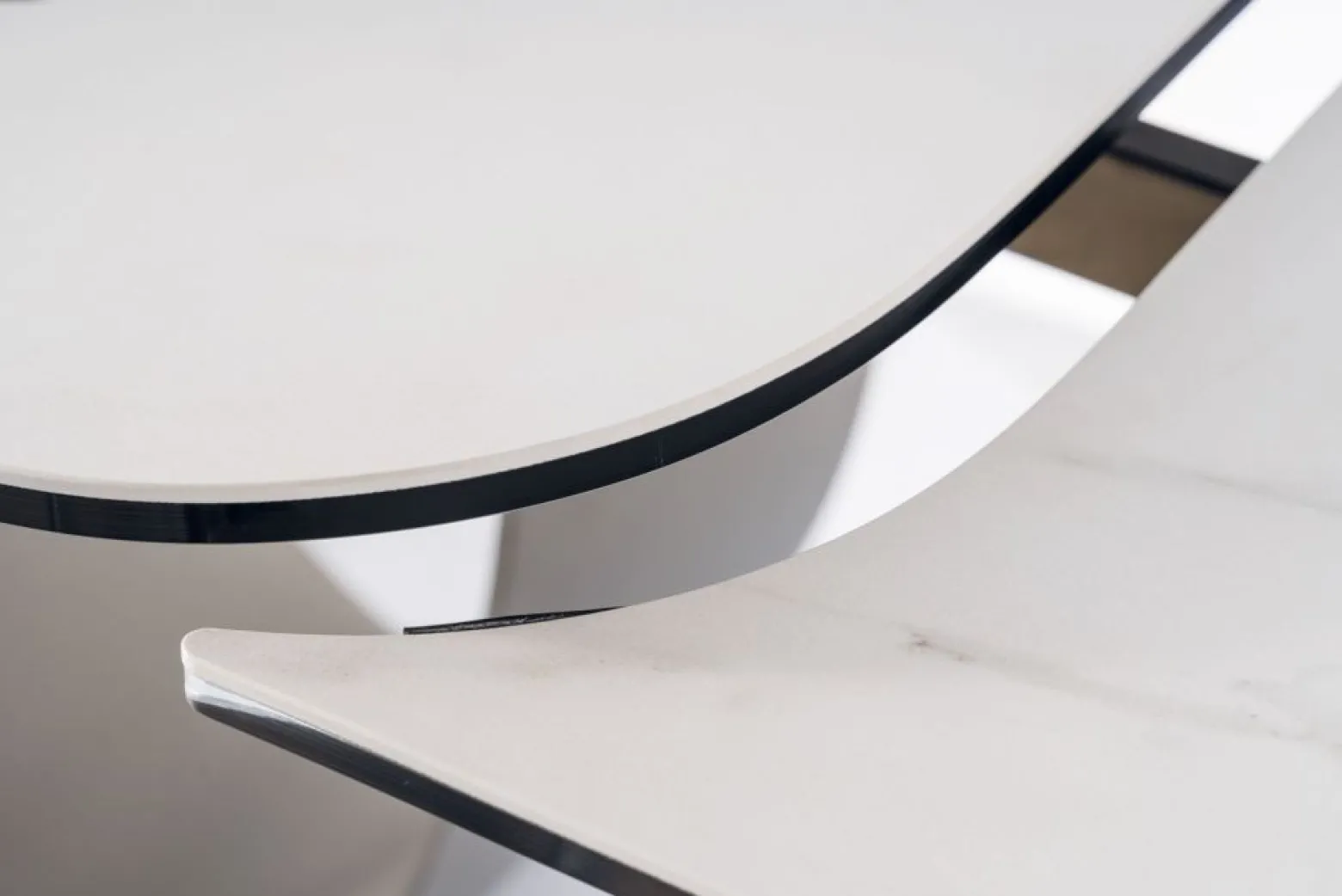 Stół rozkładany INFINITY CERAMIC 160(240)x95 biały/brązowy
