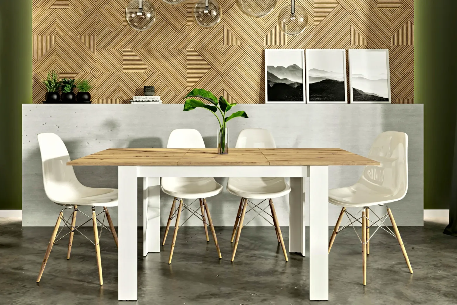 Stół rozkładany KONGO EXT 170X80 dąb artisan biały