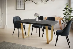 Stół rozkładany LOFT TRAPEZ 120/220X80 Atelier ciemny/złoty