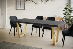 Stół rozkładany LOFT TRAPEZ 120/220X80 Atelier ciemny/złoty