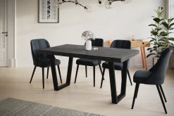Stół rozkładany LOFT TRAPEZ 120/220X80 Atelier ciemny/czarny