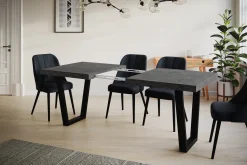 Stół rozkładany LOFT TRAPEZ 120/220X80 Atelier ciemny/czarny