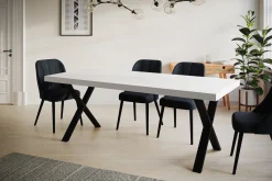 Stół rozkładany LOFT X 120/220X80 Biały/czarny