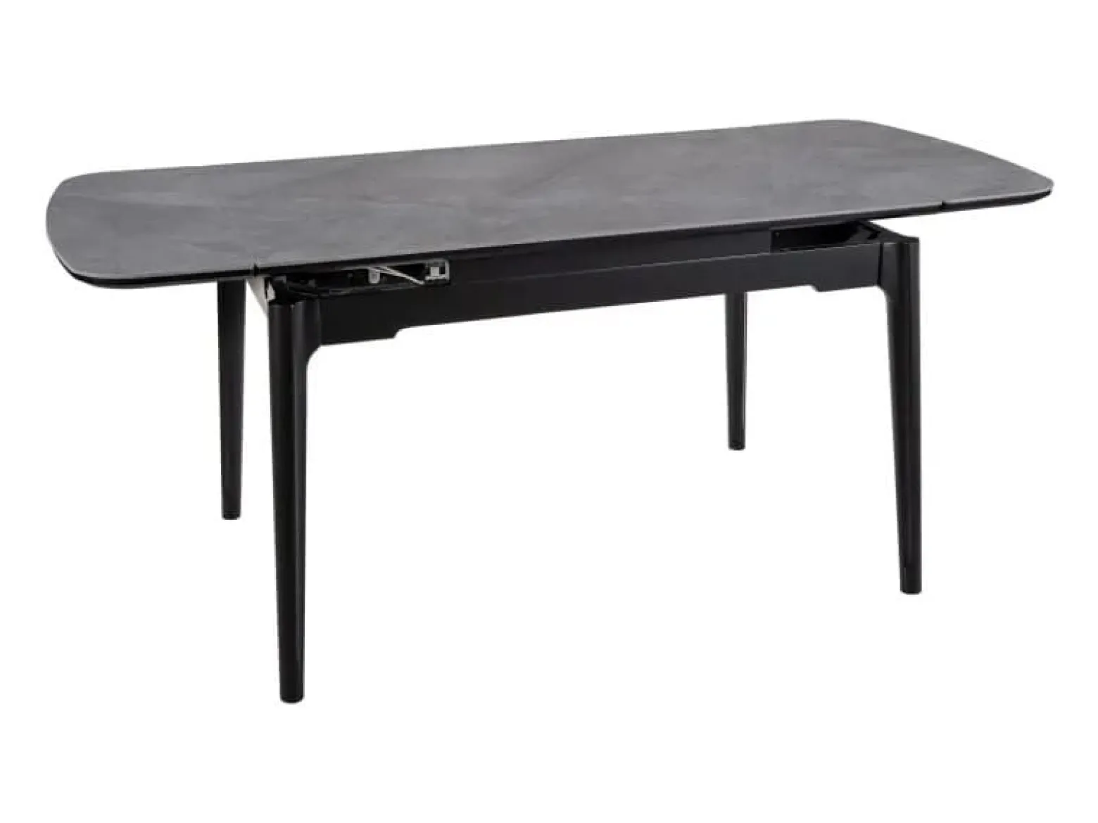 Stół rozkładany Sento 120(180)x80 cm szary marmur/ czarny