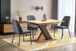 Stół rozkładany XARELTO 130(175)x85 dąb/czarny
