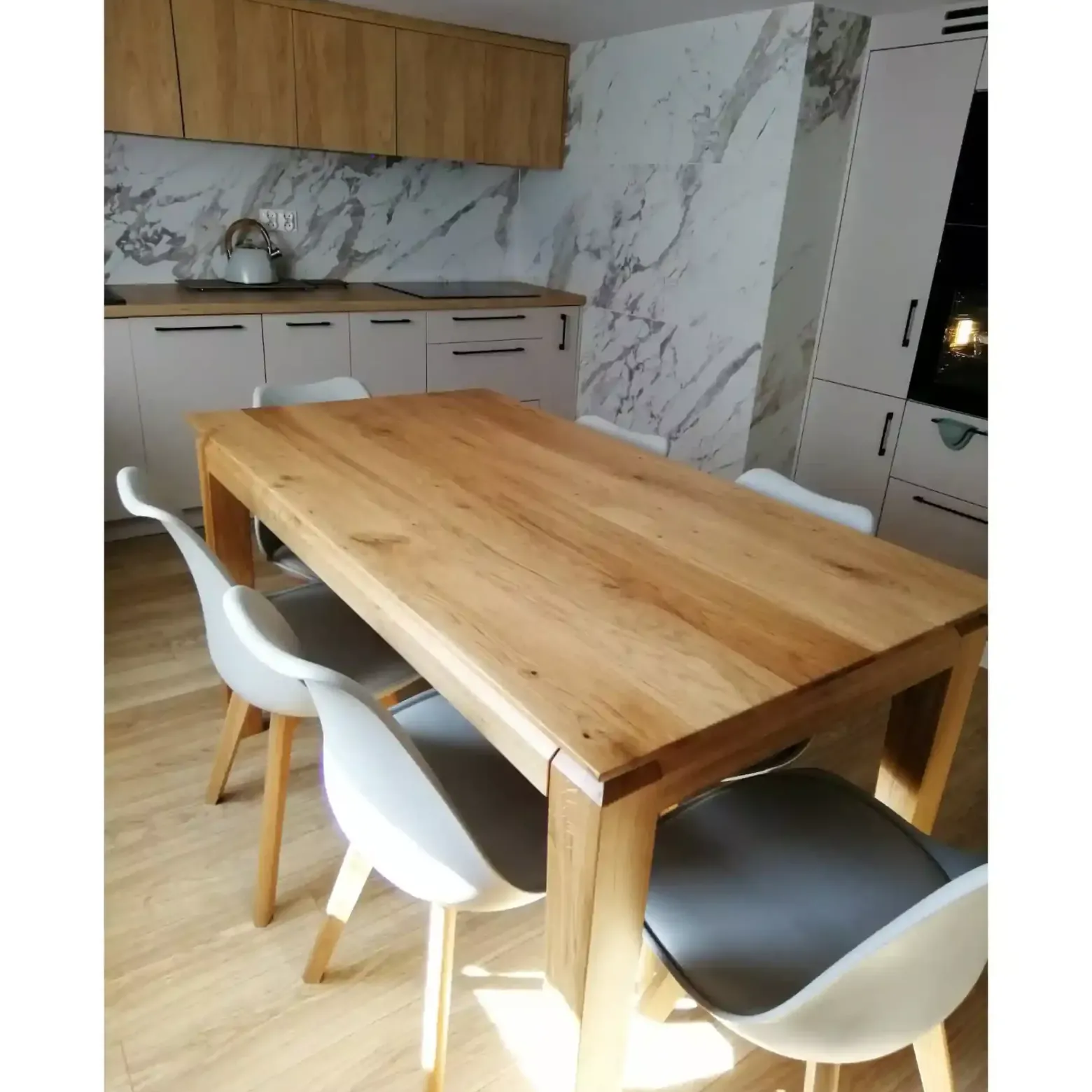 Stół rozkładany z litego drewna DANTE 120×80 + 1×45 cm