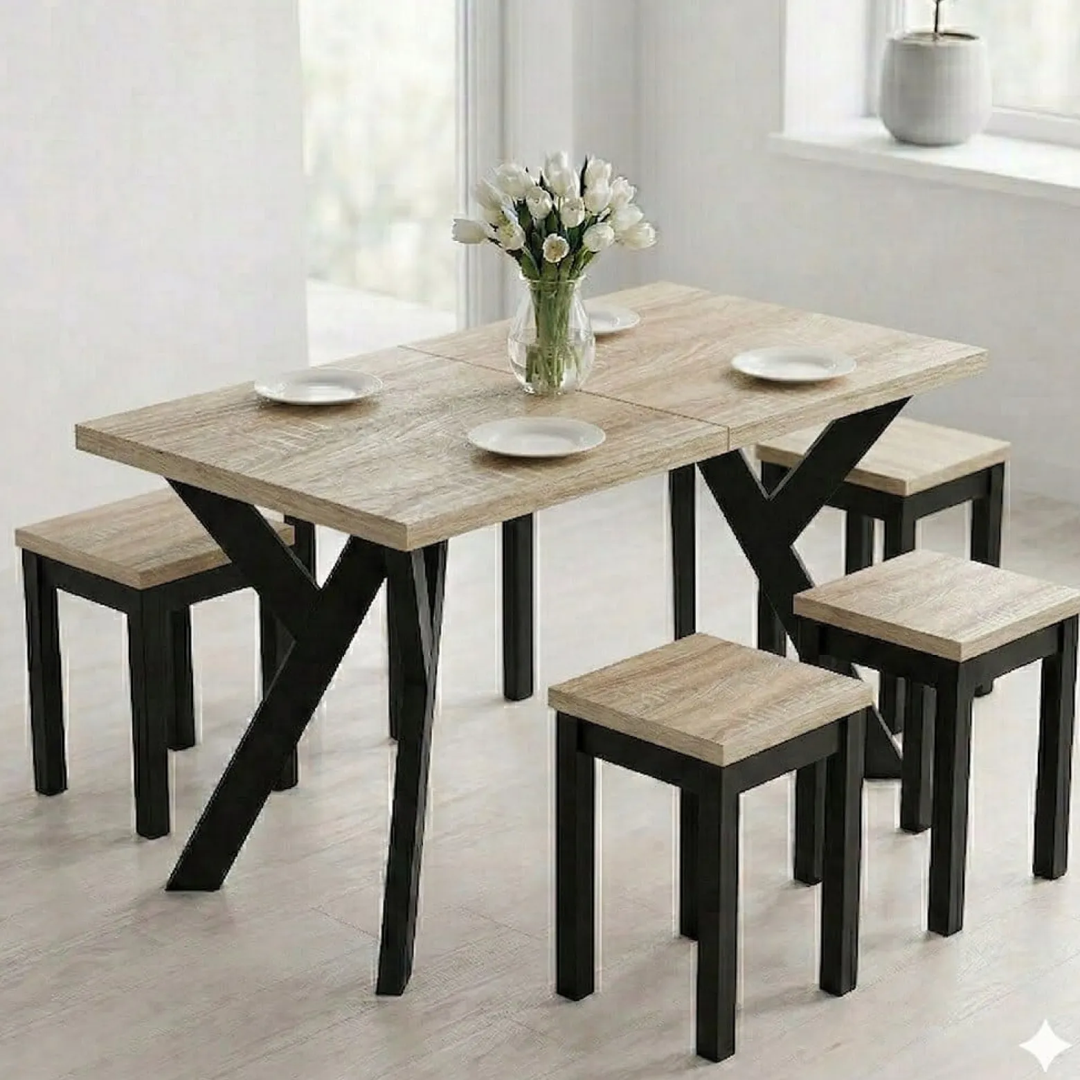 Stół rozsuwany 70 x 120/170cm blat 3,6cm Dąb Craft