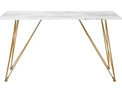 Stół szklany jadalnia 140x80 marmur złoty