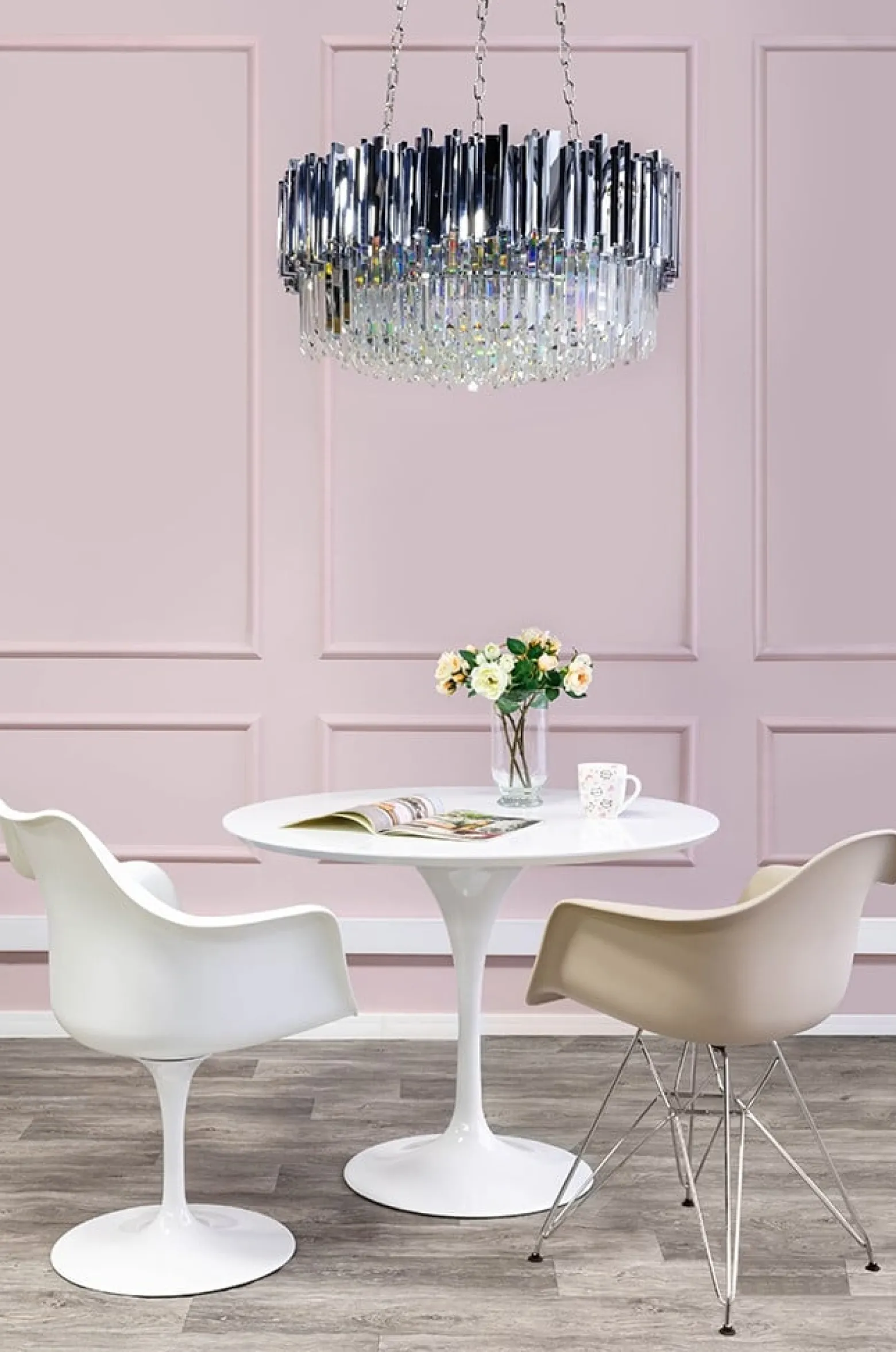 Stół TULIP PREMIUM 100 biały - MDF, metal