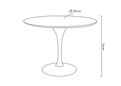 Stół TULIP PREMIUM 100 biały - MDF, metal