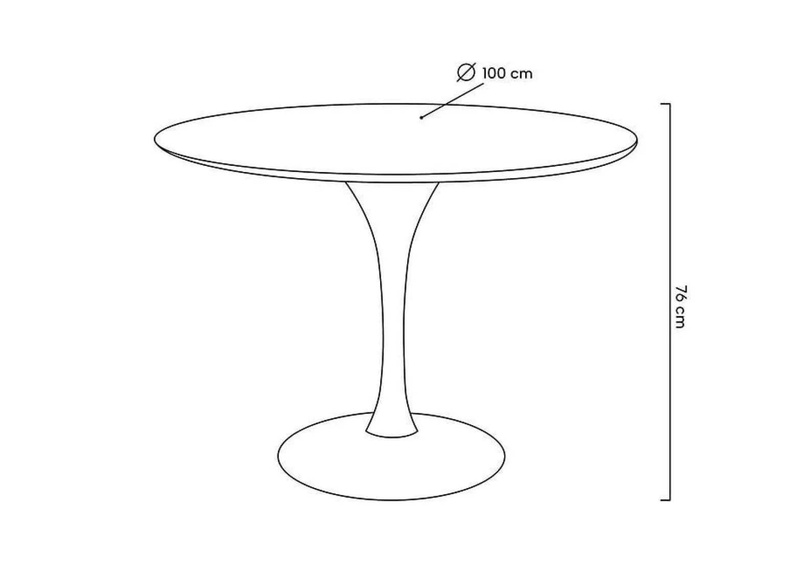 Stół TULIP PREMIUM 100 biały - MDF, metal