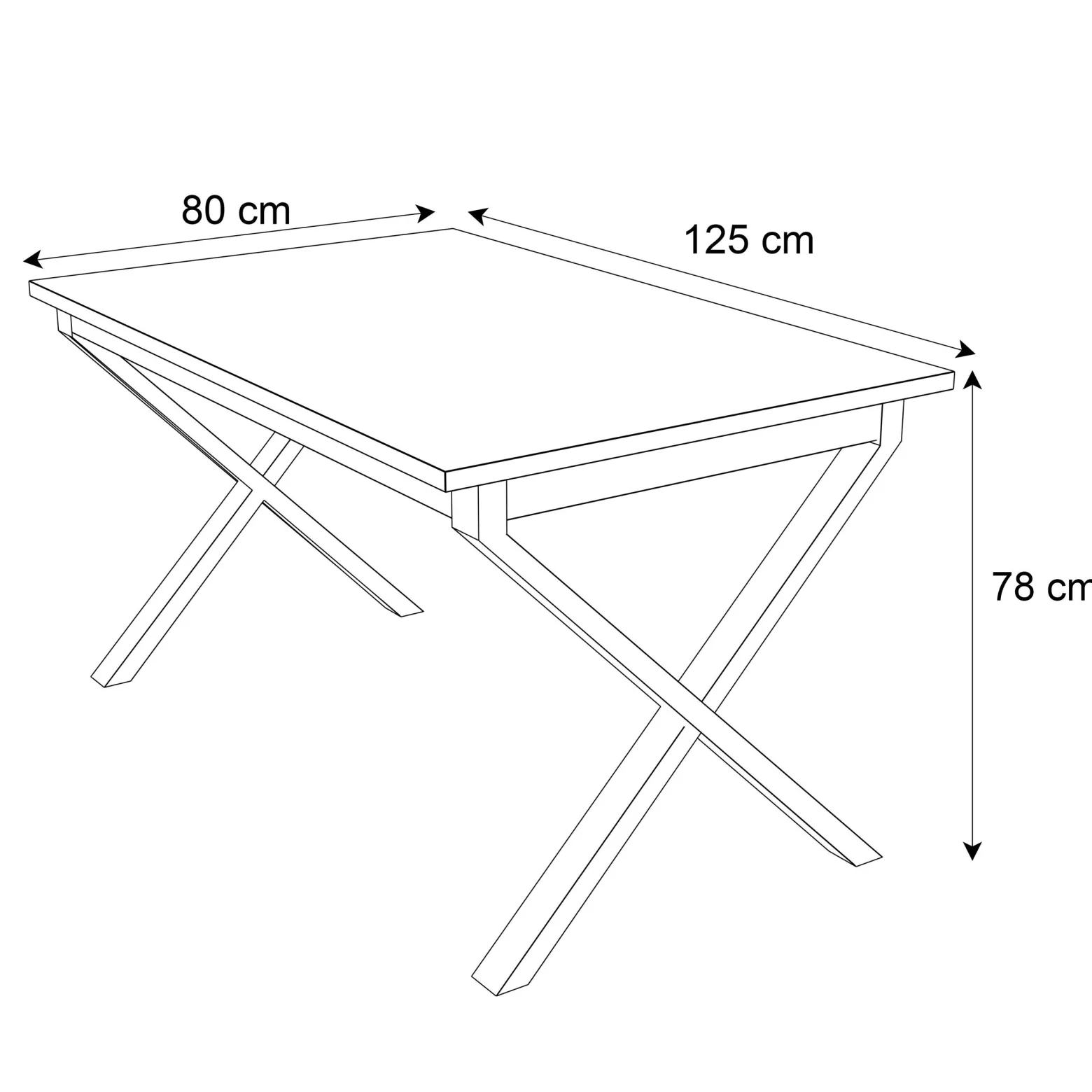 Stół X ART 125 cm nierozkładany dąb stirling