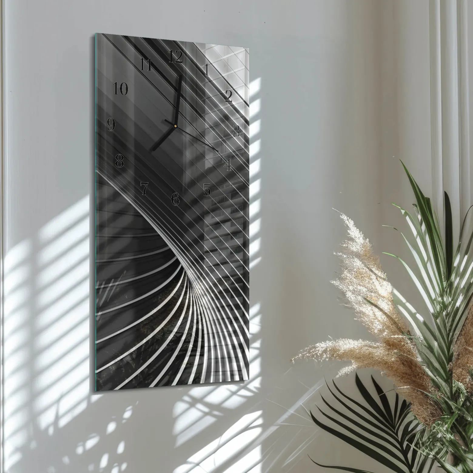 Stylowy zegar 30x60 Abstrakcja design na ścianę