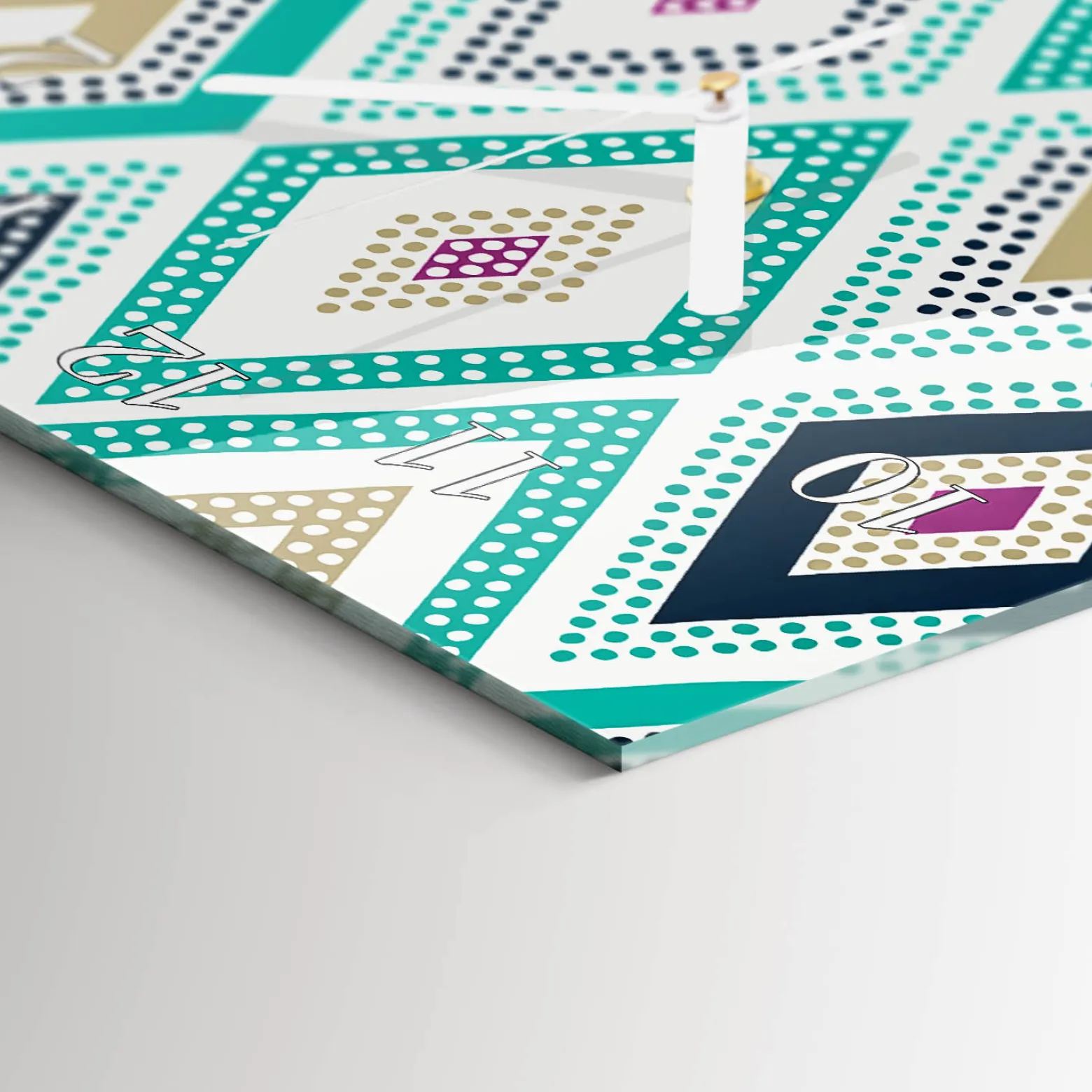 Stylowy zegar 30x60 Diamenty nowoczesny do salonu