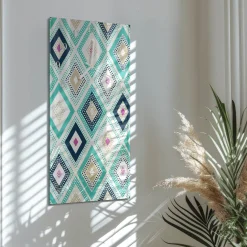 Stylowy zegar 30x60 Diamenty nowoczesny do salonu