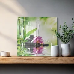 Stylowy zegar 30x30 Spa Orchidea design na ścianę