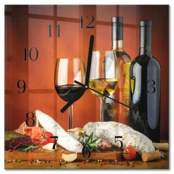 Stylowy zegar 30x30 Wino ozdobny ścienny