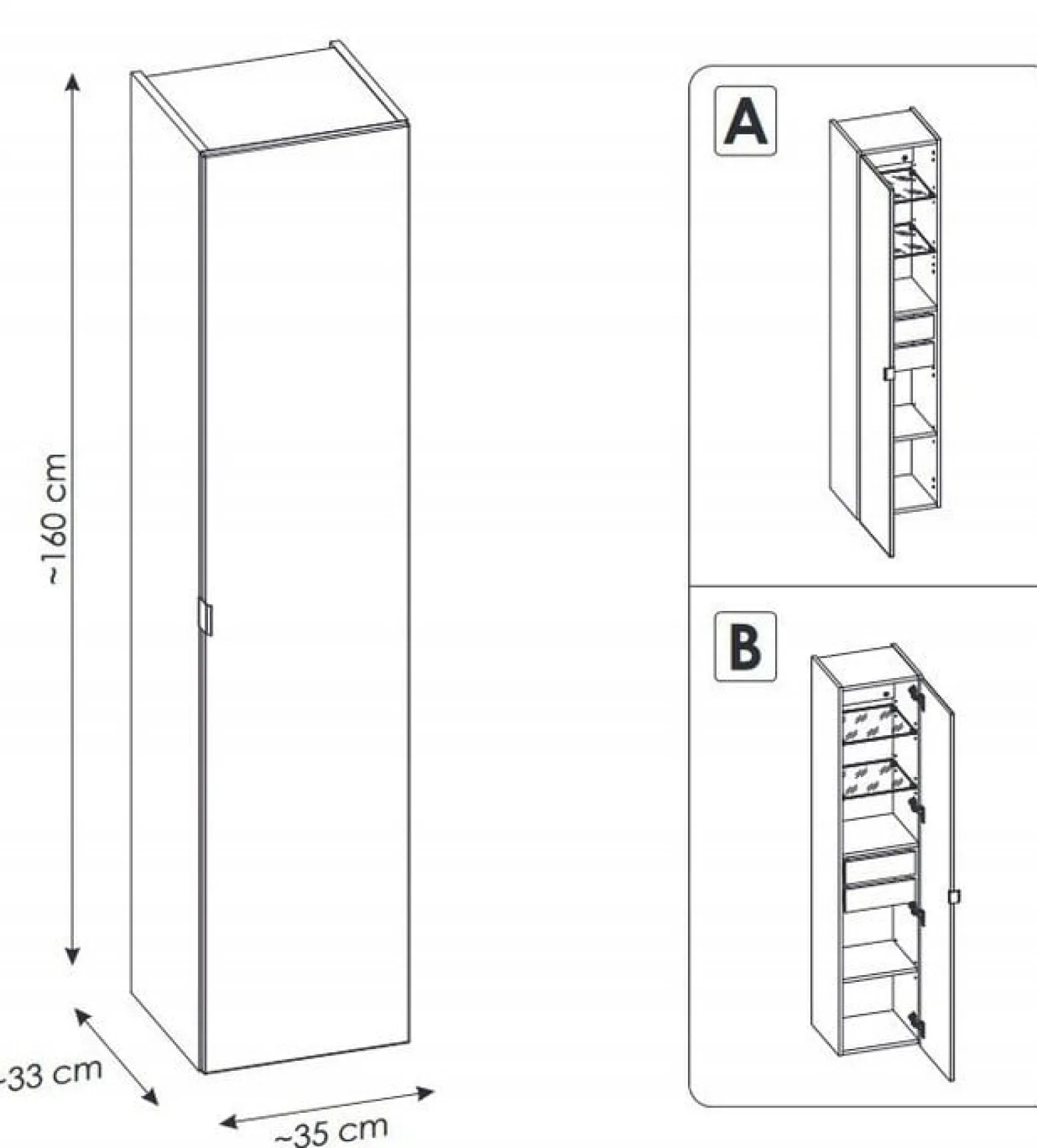 Słupek łazienkowy 160 cm SANTA FE