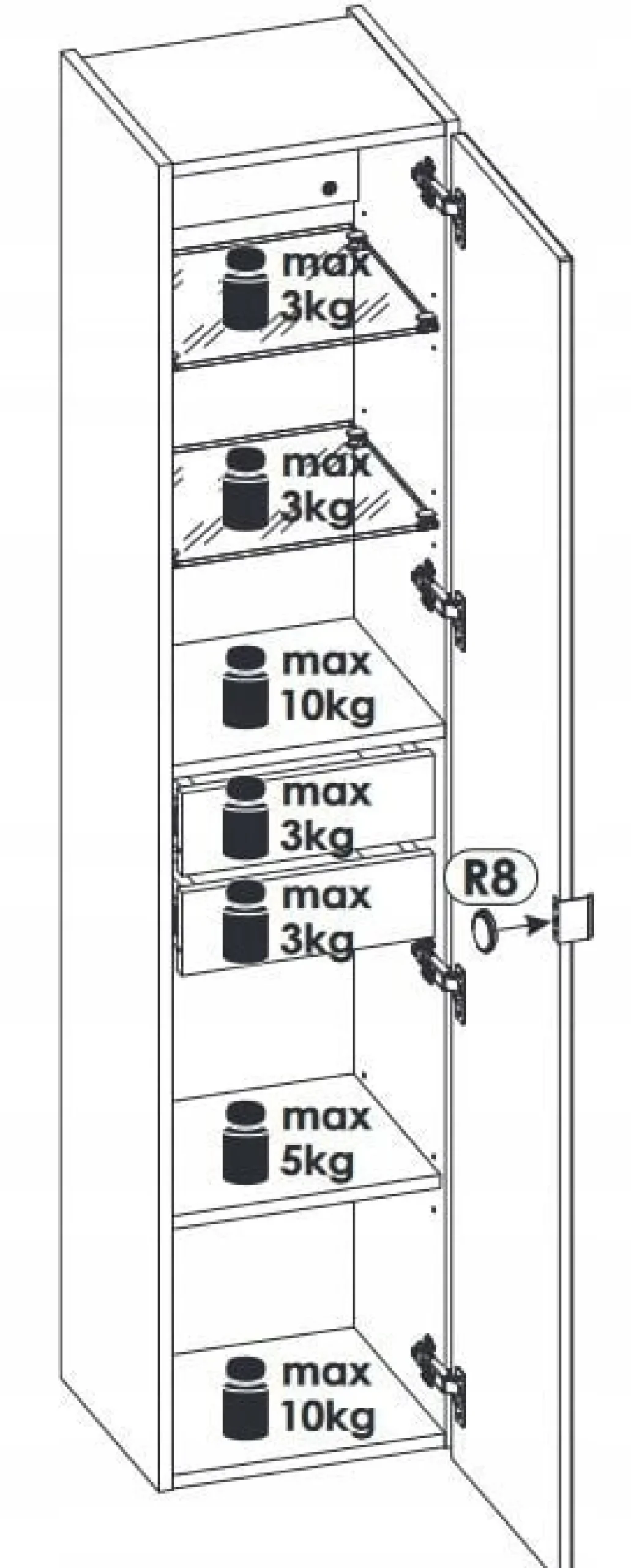 Słupek łazienkowy 160 cm SANTA FE