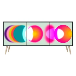 SYMPHONY OF COLORS Komoda 3 drzwi Czarna-Bukowa skośna