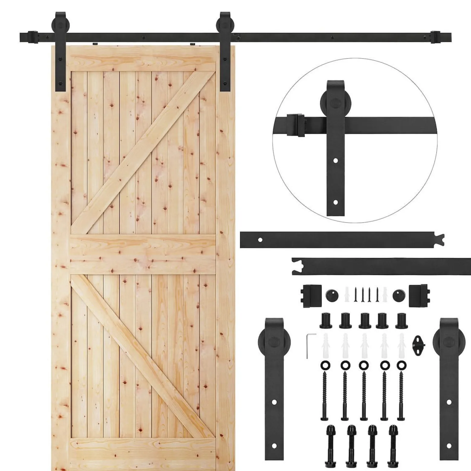 System do drzwi przesuwnych 183 cm z ozdobnymi okuciami do 100 kg