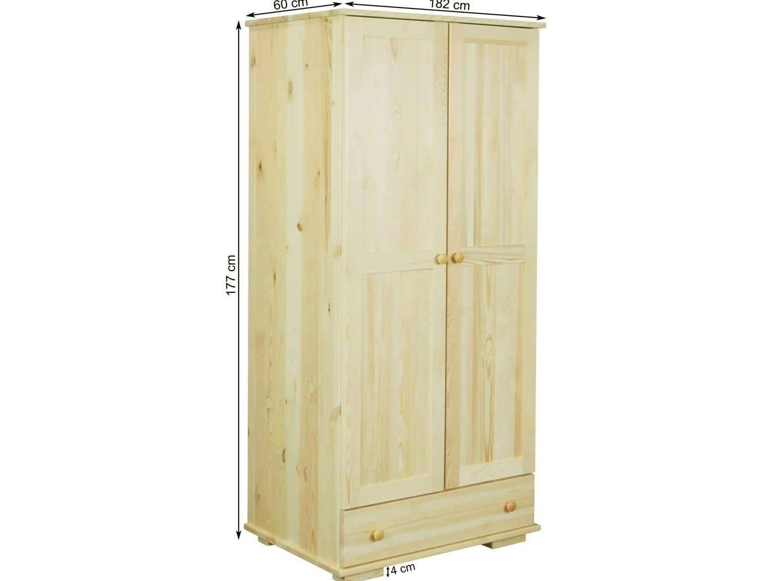 Szafa drewniana z drążkiem 80 MODERN, kolor sosnowy